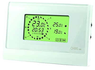 Orbis Via 230 V Reloj Termostato, color blanco, ob320510