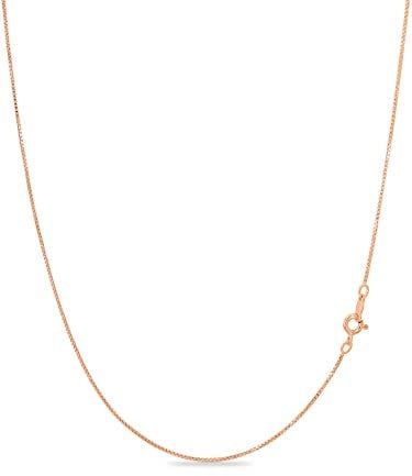 KEZEF Collier en Argent Sterling Plaqué ou Rose 1mm, Collier Plaqué ou 18 Carats pour Femmes et Hommes, 30 Pouces