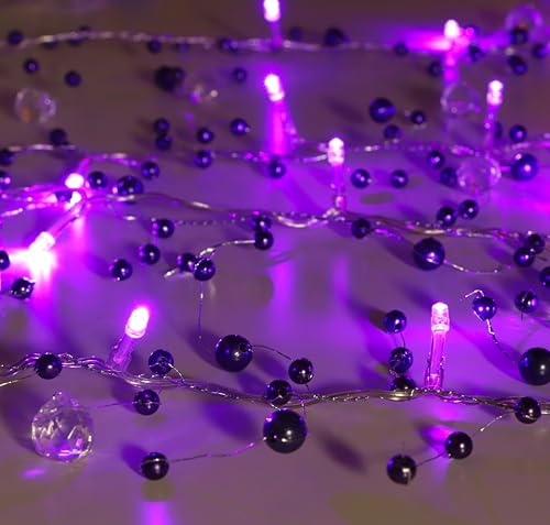 Christmas Concepts® 2 Meter Lila Beaded Girlande mit 20 Lila LED-Leuchten Wedding - Weihnachten