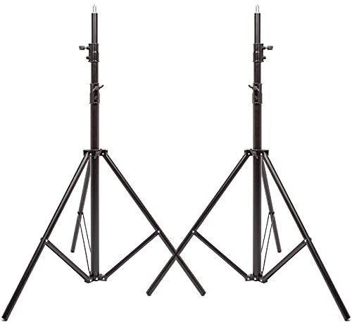 Photographic Studio Light Stand x2, 290CM 9.5ft Spring Cushioned Heavy Duty Light Stand Steel Tripod for Mounting Strobe Light, Reflector, Umbrella, Softbox, 2 Sets