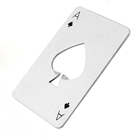 Diawell Flaschenöffner Kapselheber Edelstahl Flaschen Öffner Spielkarten Ass Poker Bier Soda
