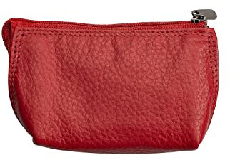 Josephine Osthoff - Schlüsseltui MAXX Schlüsseltasche Münztasche in Leder Echtleder mit Kreditkarten-RFID-Schutz Doppelnaht 1 Außentasche 1 Kartenfach 1 Schlüsselfach mit 2 Ringen, Farbe:Kirsche
