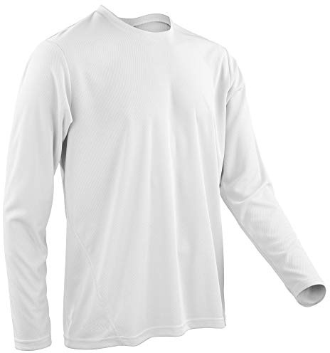 Spiro Mens Sports Quick-Dry Long Sleeve Performance T-Shirt (S) (White)