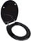 vidaXL Toilettensitz MDF Deckel Schwarz Toilettendeckel Klodeckel WC Sitz