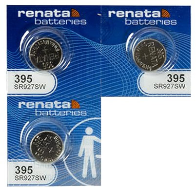 Renata Watch Battery Swiss Made Renata 395 or SR927SW Or AG7 1.5V Fast Ship (3 x 395 or SR927SW)