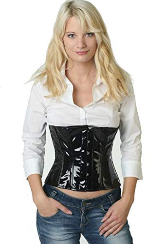 fapedo Korsett Corsage Korsage Corset Taillen Lack schwarz 38