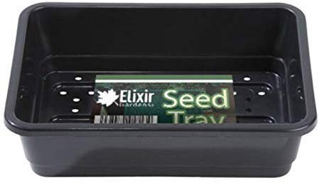 Elixir Gardens Heavy-Duty Plastic Half Size Seed Trays for Germination & Planting Propagation with Base Drainage Holes | Various Quantites 1-100 | Half Size Black (G18B) x 10