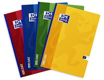 Oxford Scolaire OpenFlex Cahier A4 grands carreaux sans spirales 192 pages Assorti