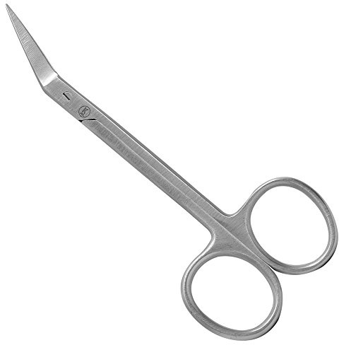 K-Pro Fußnagelschere aus Edelstahl - 12 cm Gebogene Zehennagelschere | Extra scharfe Pediküre Schere für Senioren & Babys - Rostfreie Profi-Nagelschere zur Fußpflege für dicke Nägel in Silber