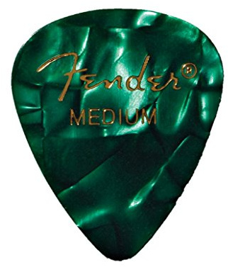 Fender 351 Shape Premium Picks - Green Moto - Medium - Pack of 12