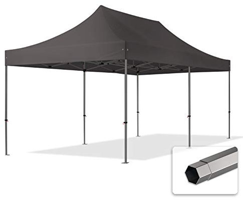 TOOLPORT Faltzelt Partyzelt 3x6m - ohne Seitenteile Premium Dach Faltpavillon Pavillon dunkelgrau