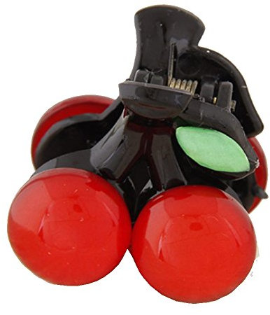 JUSTFOX - Rockabilly Kirsche Haarclip Haarklammer Straß Rot für Frauen (1 Stück)