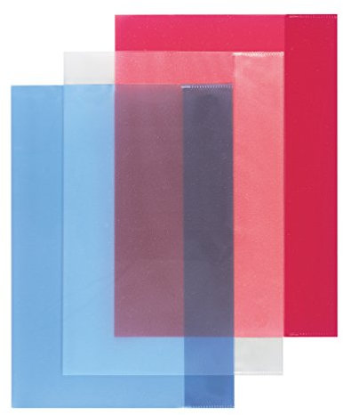 Herlitz Hefthülle A4 transparent, 3 Stück in PP-Beutel, farbig sortiert