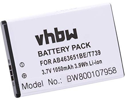 vhbw 1x Batterie Compatible avec Samsung Player Star 2, Player Star 2 S5620, Player Star S5600 téléphone Portable (1050mAh, 3,7V, Li-ION)