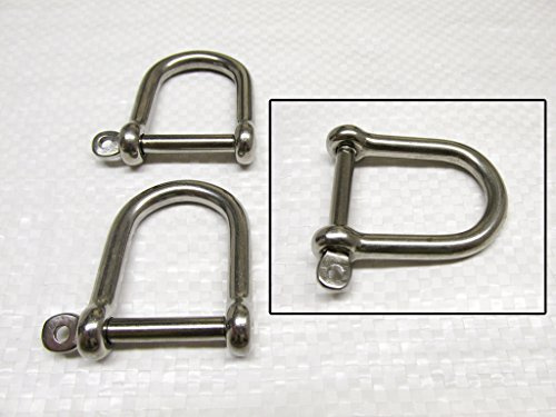 Wide Dee Shackle Stainless Steel with Removable Pin 6MM X2