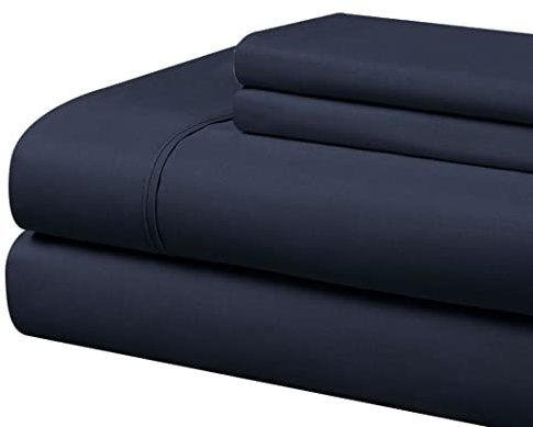 Cathay Home Twin Sheet Set, Ultra-Soft Microfiber Bed Sheets, Navy