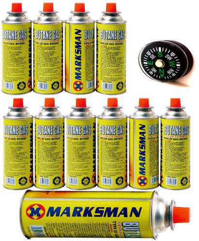 28 PACK BUTANE GAS CANS BOTTLES CANISTER HEATER 28x COOKER BBQ + Compass Button For Camping Hiking Climbing Sailing