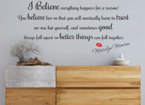 FSSS Ltd MARILYN MONROE REASON QUOTE WALL ART VINYL STICKER DECAL BEDROOM HOME DIY HOME (LILAC, King)