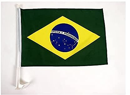 AZ FLAG - Autofahne Brasilien - 45x30 cm - Brasilianische Autoflagge 30 x 45 Cm - Auto Flaggen