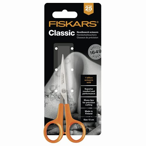 Fiskars Classic – Naht Micro-Tip 13 cm Edelstahl Schere