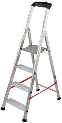 Escabeau Professionnel Pliable en Aluminium 4 marches Larges Hailo Alu Pro