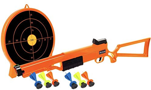Petron SURESHOT Combo Pack Kinder Pump Action Gewehr + Zielscheibe, orange/schwarz (1 Set)