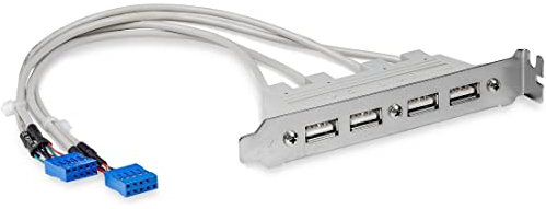 StarTech.com USBPLATE4 4 Port USB A Female Slot Plate Adapter, USB panel, 4 Pin USB Type A (F),Grey