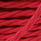 PRE-CUT 1 Meter Length Vintage Styled British Bright Red Coloured Cloth Covered Braided Twist Flex - Electric Cable 3 Core; Electrical Wire 3Amp; Lighting Flex 0.50mm