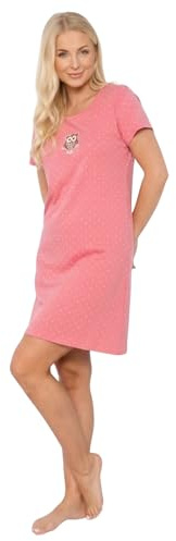 Camille 100% Cotton Women's Nightdress | Knee-Length Lightweight Ladies Cotton Nightie | Short Sleeves & Round Neck | Soft & Breathable Material | Elegant Lace Detailing