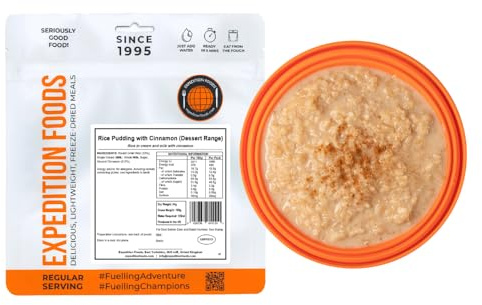 EXPEDITION FOODS Rice Pudding with Cinnamon (Breakfast/Dessert Range) | Freeze-Dried Camping & Hiking Food