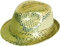 Unbekannt Hut Trilby Tribly Fedora Pailletten Gold Jackson Party Schlager Schlagerparty