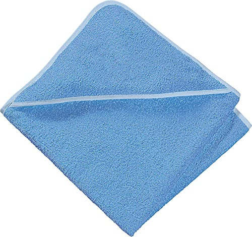Erwin Müller Kapuzenbadetuch hellblau Größe 80x80 cm, Kapuzenhandtuch Kinder Frottier - schnell trocknend und saugstark