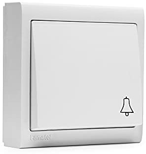 FAMATEL – Pulsador timbre | Superficie | 72 x 72 mm | 10 A | 250V | Serie Living 8000