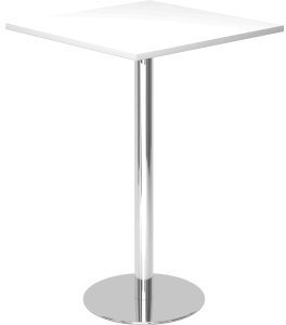 Stehtisch 80x80cm weiß/chrom