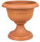 Vaso fioriera con piede Roma tondo, altezza 27,5 cm, colore: terracotta