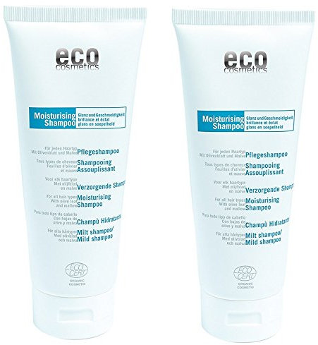 Eco Pflege-Shampoo mit Olivenblatt und Malve, für strapaziertes Haar, 2 x 200ml