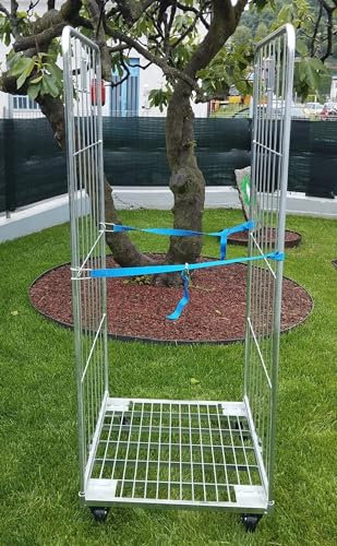 BAZARGIUSTO ROLL CONTAINER BOX MIT 2 SPANNEN FÜR TRANSPORT UND STOCCAGGIO ELEKTROZINCATO