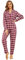 Mnemo Pyjama long en flanelle pour femme, 100 % coton, rouge, L