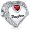 NINGAN I Love Daughter Charms fit Pandora Charms Bracelets, 925 Sterling Silver Rose Gold Charm Perle pour Bracelets & Colliers, Joyeux anniversaire Valentines Gift for Women Wife Mom
