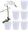 Santino Set-Di-6 Vasi Per Orchidee D 12 cm Vaso Autoinnaffiante Con Sistema Stoppino Indicatore Del Livello Dell'acqua Per Interni (Ø 12cm - 1,3L - Bianco)