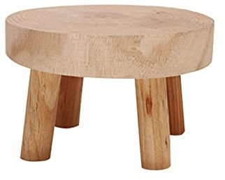Soporte de Madera para Plantas en Maceta, Forma de Taburete para Interiores y Exteriores, Sala de Estar y Entrada (M)