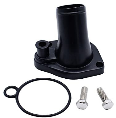 SHLPDFM Black Aluminum Water Neck (45 Degree, Chrome Plated) for Ford 289/302/347/351W - Includes O-ring and Bolts