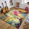 Rururug Designer Teppich Quadratisch Kurzflor Moderner Orientteppich Klassisch Gemustert Ornamente für Wohnzimmer Schlafzimmer Kinderzimmer, Abstraktes buntes grünes rosa Gelb 200 x 200 cm