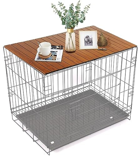 HiCaptain Pet Crate Table Topper - Faltbarer Draht Hundehütte Topper Custom Pet Crate Tisch (L, für 106,7 cm Kiste)