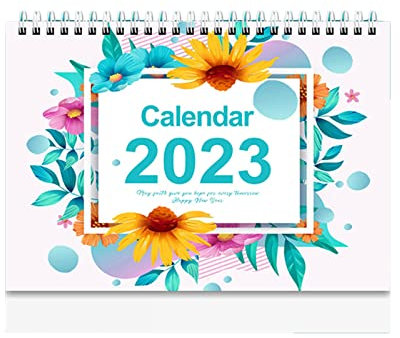Schreibtischkalender, englischer Druck, klares Muster, Doppelspiralbindung, selbststehend, flexibler Jahreskalender Organizer Bürobedarf – #3
