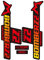 Fahrradgabelaufkleber B.O.M.B.E.R Z2 Vorderradgabelaufkleber Mountainbikeaufkleber Fahrradpersönlichkeit Modified Waterproof Custom (Color : Red Yellow)