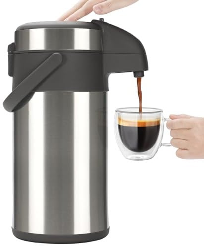 Olerd Botella de Acero Inoxidable de 4 Litros, Dispensador de Bebidas Calientes y Urna de Agua Caliente, Jarra Perfecta para Café y Té