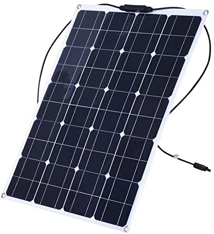 oUyOo Panneau Solaire Monocristallin, Module d'alimentation Solaire Semi-Flexible 80 W, Pliable, Voiture, Bateau Batterie Solaire 12 V Ultra Légère pour Les Voyages en Plein Air Et Le Camping