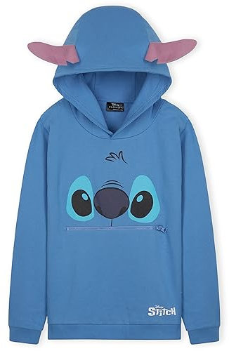 Disney Hoodie für Mädchen, Coole Pullover für Kinder und Jugendliche - Mädchen Geschenke (Blau Stitch, 11-12 Jahre)