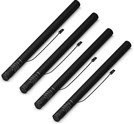 SPARKLERS CLUB® - Juego de 4 cañones de confeti eléctricos, multicolor de 80 cm, disparador con máquina de confeti, 14 metros de alcance, cañón eléctrico para noche y eventos